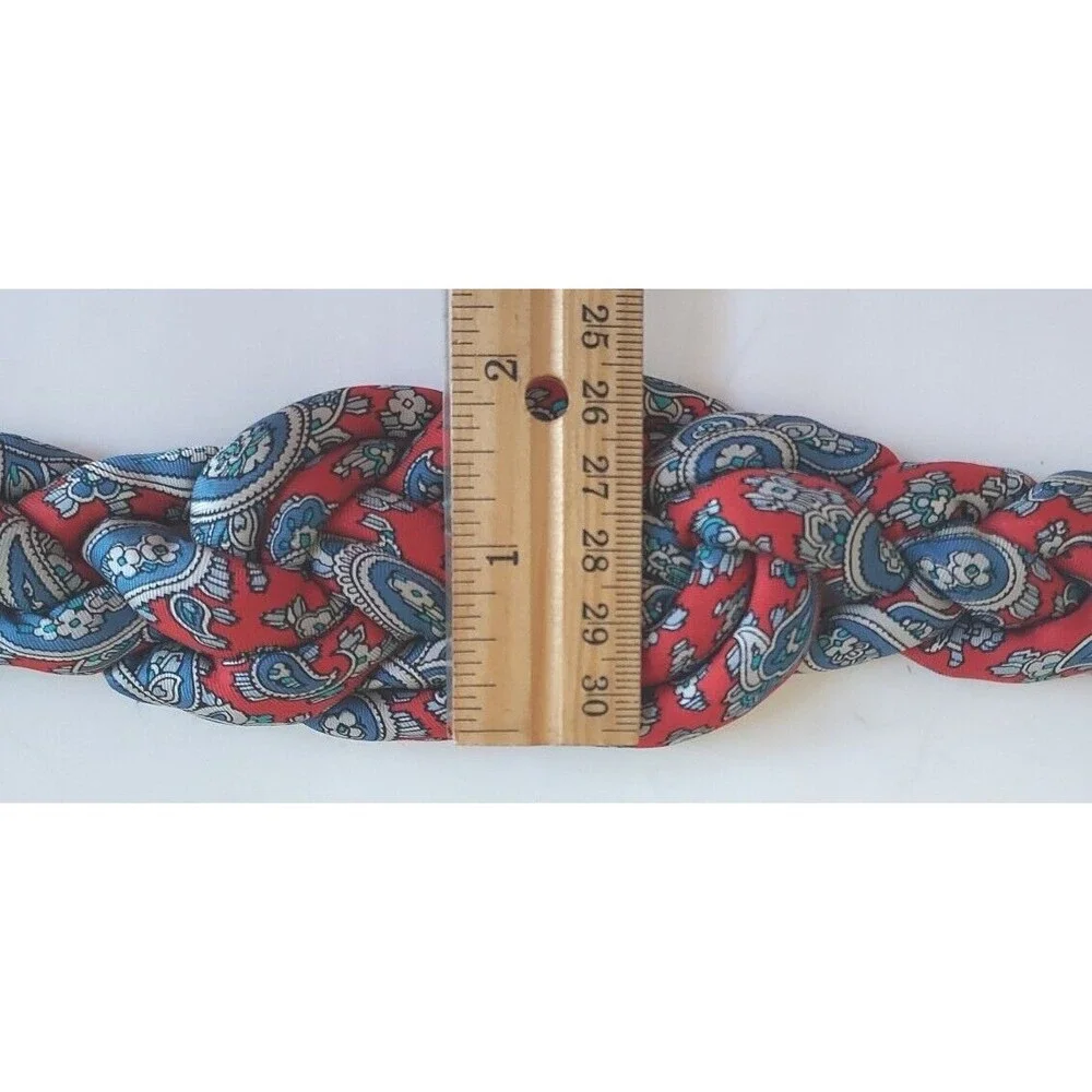 Vintage 1980's Harden All Silk Paisley Braided R W & B Adj Belt 30